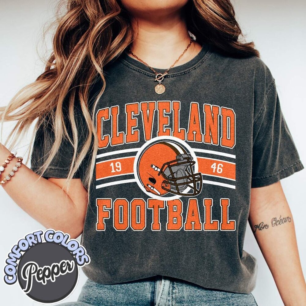 Cleveland Football Retro Feel Comfort Colors T-Shirt 91